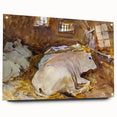 Realism Animal Art Print - Oxen Resting by John Singer Sargent