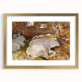Realism Animal Art Print - Oxen Resting by John Singer Sargent