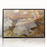 Realism Animal Art Print - Oxen Resting by John Singer Sargent