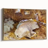 Realism Animal Art Print - Oxen Resting by John Singer Sargent
