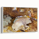 Realism Animal Art Print - Oxen Resting by John Singer Sargent