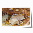 Realism Animal Art Print - Oxen Resting by John Singer Sargent