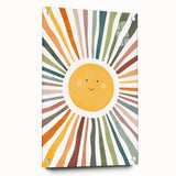 Happy Sunburst Girls Room Wall Art - Cheerful Nursery Print