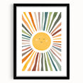 Happy Sunburst Girls Room Wall Art - Cheerful Nursery Print