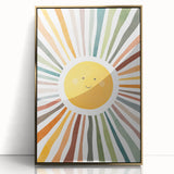 Happy Sunburst Girls Room Wall Art - Cheerful Nursery Print