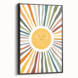 Happy Sunburst Girls Room Wall Art - Cheerful Nursery Print