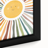 Happy Sunburst Girls Room Wall Art - Cheerful Nursery Print