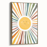 Happy Sunburst Girls Room Wall Art - Cheerful Nursery Print