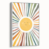 Happy Sunburst Girls Room Wall Art - Cheerful Nursery Print