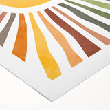 Happy Sunburst Girls Room Wall Art - Cheerful Nursery Print