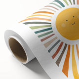 Happy Sunburst Girls Room Wall Art - Cheerful Nursery Print