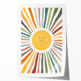 Happy Sunburst Girls Room Wall Art - Cheerful Nursery Print