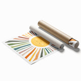 Happy Sunburst Girls Room Wall Art - Cheerful Nursery Print