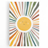 Happy Sunburst Girls Room Wall Art - Cheerful Nursery Print