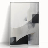 Framed and Canvas Dining Room Art – Abstract Black & Gray Print