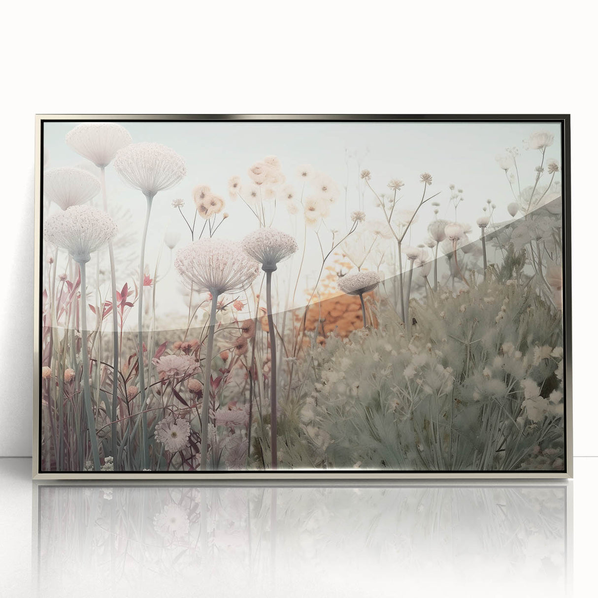 Soft Floral Living Room Wall Art – Large Canvas & Framed Print