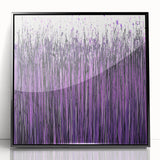 Framed abstract floral artwork in black acrylic, showcasing vibrant colors and intricate details, perfect for modern home decor in any living space.