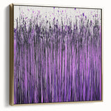 Framed canvas artwork showcasing an abstract floral design in silver and gold tones, elegantly displayed against a modern interior backdrop, perfect for home decor.