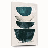 Abstract minimalist wall art design displayed in a sleek acrylic frame, showcasing a vibrant color palette and clean lines, ideal for modern interiors. The side view highlights the depth and elegance of the piece, perfect for enhancing contemporary decor.