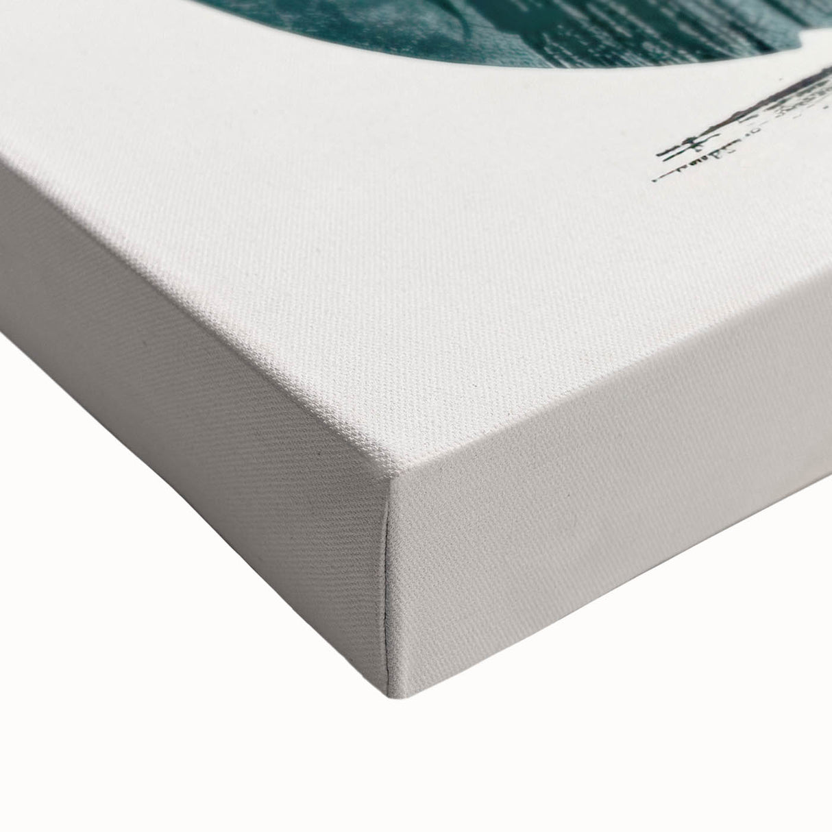 Close-up of a stretched canvas featuring abstract minimalist wall art design, showcasing soft pastel colors and fluid shapes, ideal for modern home decor.