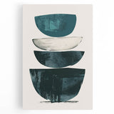 Abstract minimalist wall art on stretched canvas, showcasing soft pastel colors and geometric shapes, perfect for modern home decor and artistic expression.
