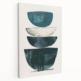 Stretched canvas showcasing an abstract minimalist wall art design with soft pastel colors, featured in a side view to emphasize its depth and texture. Ideal for modern home decor, this artwork adds a sophisticated touch to any room's aesthetic.