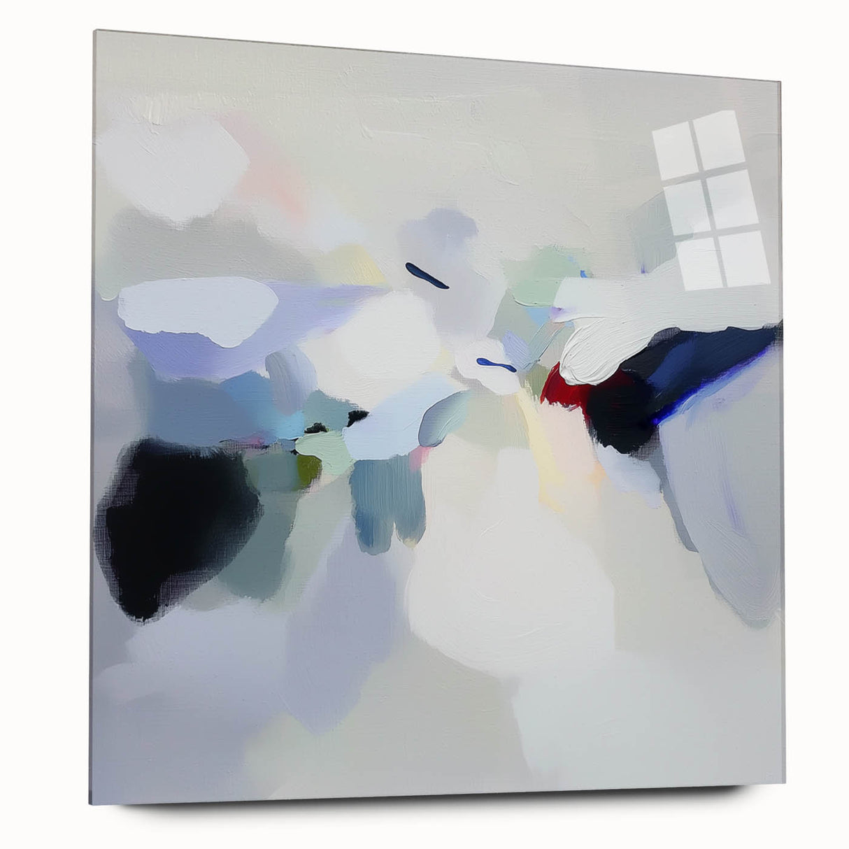 Minimalist Abstract Wall Art – Misty Gray and Blue Canvas Print