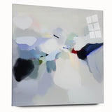 Minimalist Abstract Wall Art – Misty Gray and Blue Canvas Print