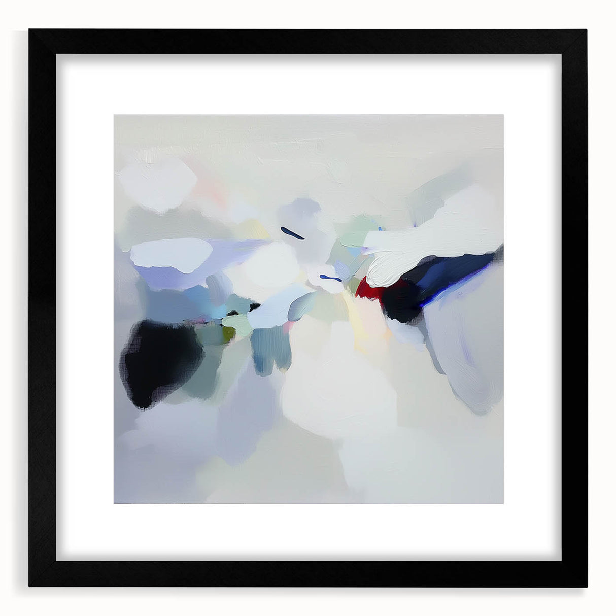 Minimalist Abstract Wall Art – Misty Gray and Blue Canvas Print