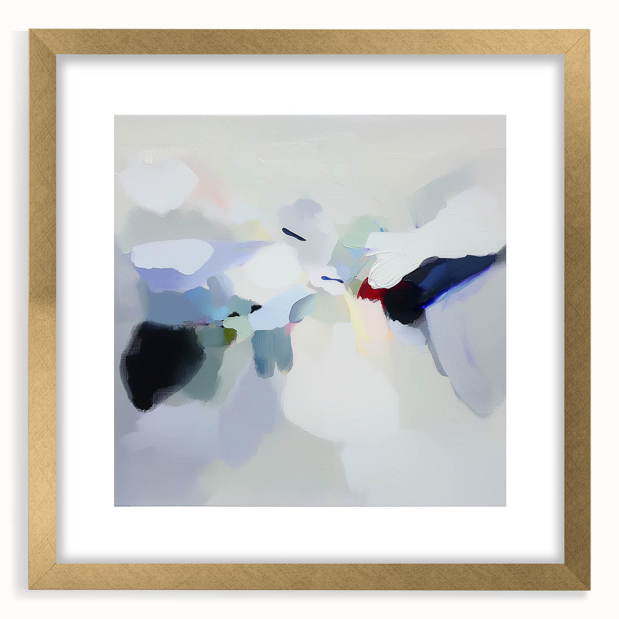 Minimalist Abstract Wall Art – Misty Gray and Blue Canvas Print