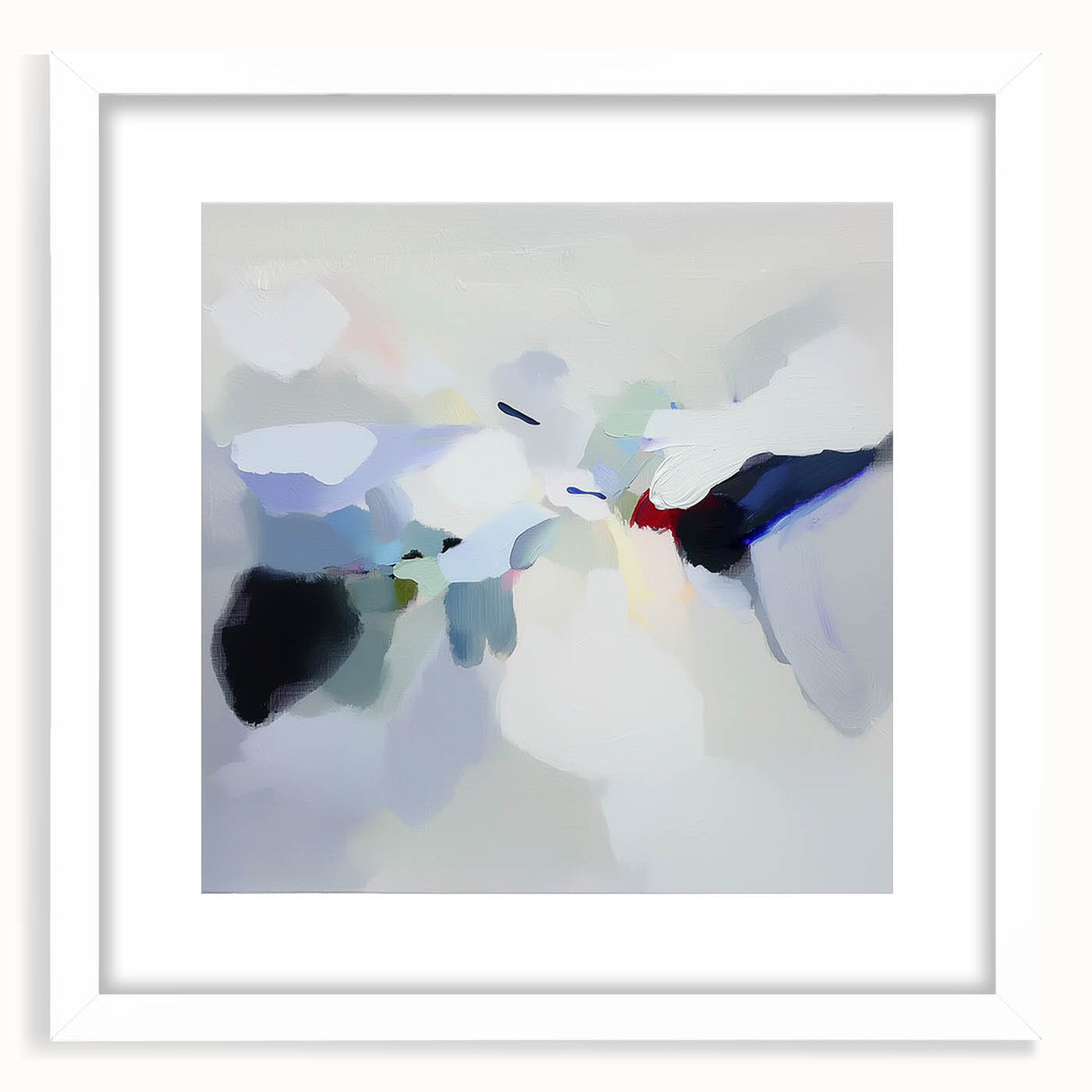 Minimalist Abstract Wall Art – Misty Gray and Blue Canvas Print