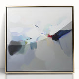 Minimalist Abstract Wall Art – Misty Gray and Blue Canvas Print