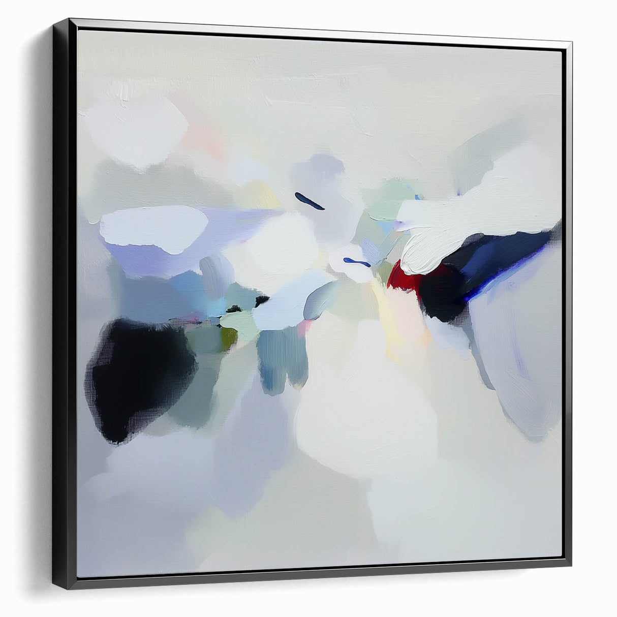 Minimalist Abstract Wall Art – Misty Gray and Blue Canvas Print