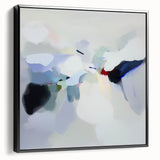 Minimalist Abstract Wall Art – Misty Gray and Blue Canvas Print