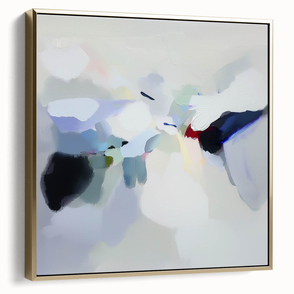 Minimalist Abstract Wall Art – Misty Gray and Blue Canvas Print