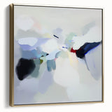 Minimalist Abstract Wall Art – Misty Gray and Blue Canvas Print