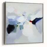 Minimalist Abstract Wall Art – Misty Gray and Blue Canvas Print