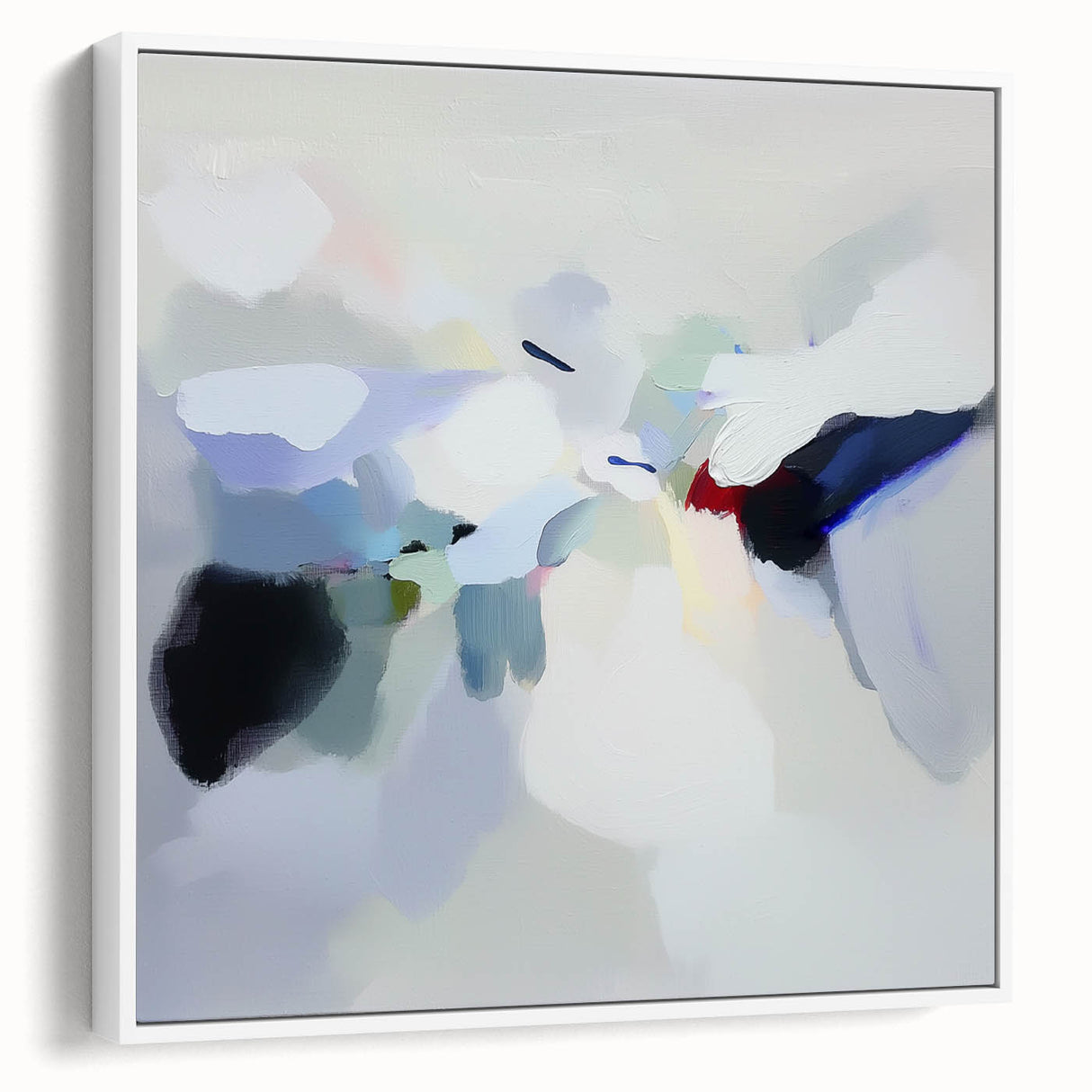 Minimalist Abstract Wall Art – Misty Gray and Blue Canvas Print