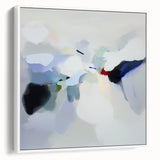 Minimalist Abstract Wall Art – Misty Gray and Blue Canvas Print