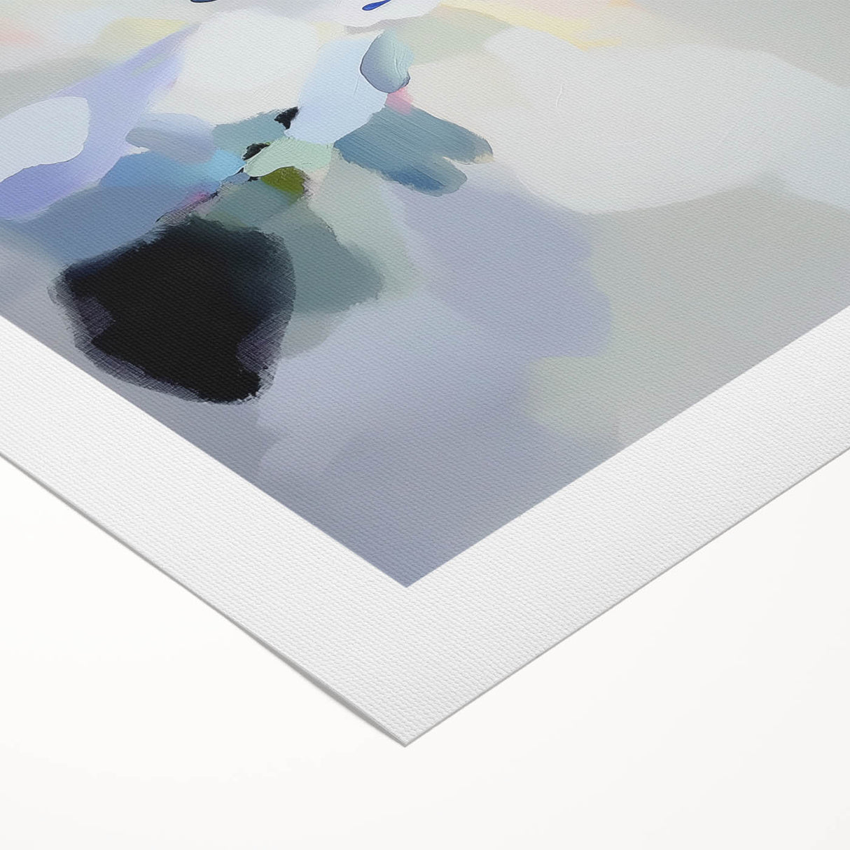 Minimalist Abstract Wall Art – Misty Gray and Blue Canvas Print
