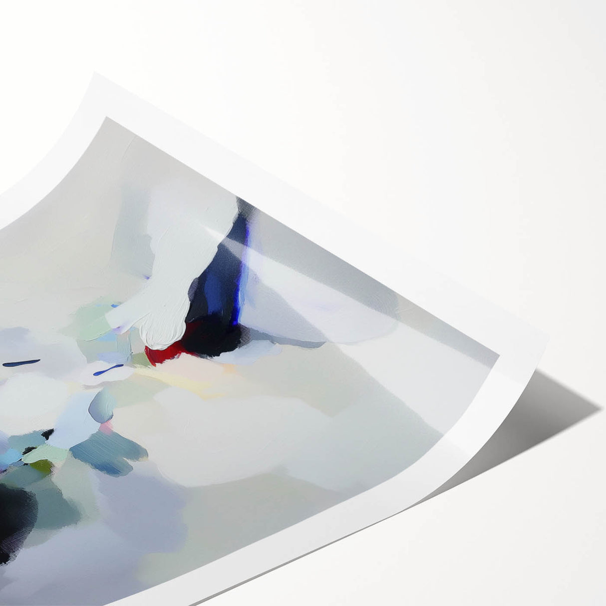 Minimalist Abstract Wall Art – Misty Gray and Blue Canvas Print