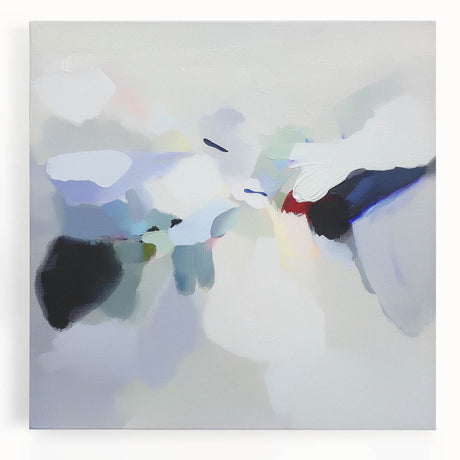 Minimalist Abstract Wall Art – Misty Gray and Blue Canvas Print