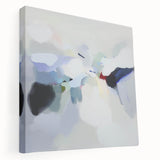 Minimalist Abstract Wall Art – Misty Gray and Blue Canvas Print