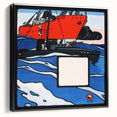 Modern Wall Art – Bold Naval Scene with Vibrant Blue and Red Accents