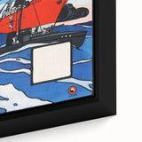 Modern Wall Art – Bold Naval Scene with Vibrant Blue and Red Accents