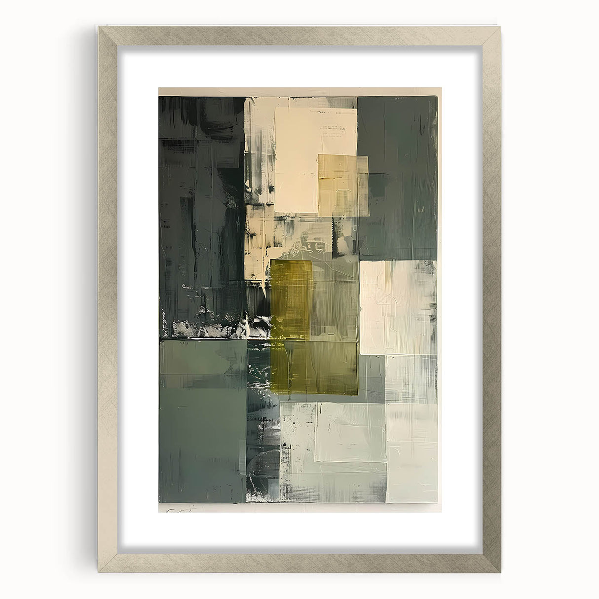 Custom Dining Room Wall Decor – Green & Gold Abstract Canvas