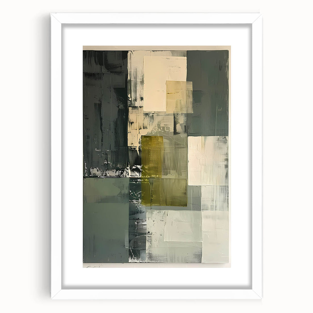 Custom Dining Room Wall Decor – Green & Gold Abstract Canvas