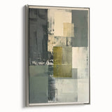Custom Dining Room Wall Decor – Green & Gold Abstract Canvas