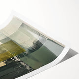 Custom Dining Room Wall Decor – Green & Gold Abstract Canvas