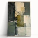 Custom Dining Room Wall Decor – Green & Gold Abstract Canvas